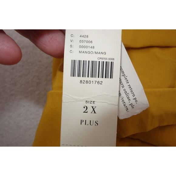 NEW Anthropologie The Soleil Slim Strapless Ruched Dress Mango Yellow Size 2X - Picture 7 of 13